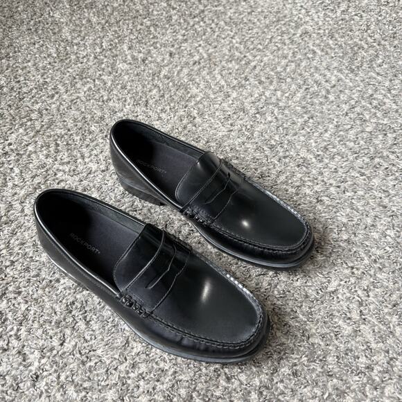 Rockport Classic Black Penny Loafers Mens Size 11.5 W Patent Shiny Leather NEW main image 8